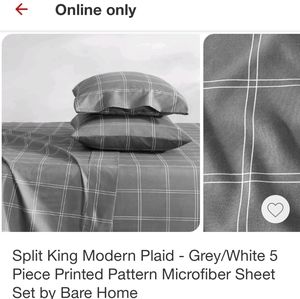 New Gray Split King Sheet Set